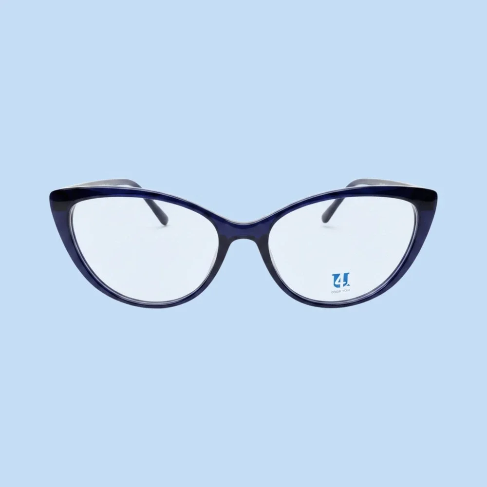 Four You U219 Cat Eye Glasses Frames Blue Womens Sturdy 52-16-145 Eyewear